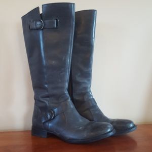 Born 7.5 Slate Blue Leather Knee-high Boots